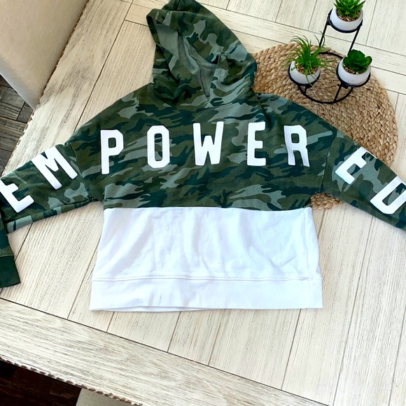 Justice Other - Justice girls camo crop hooded sweatshirt size 12